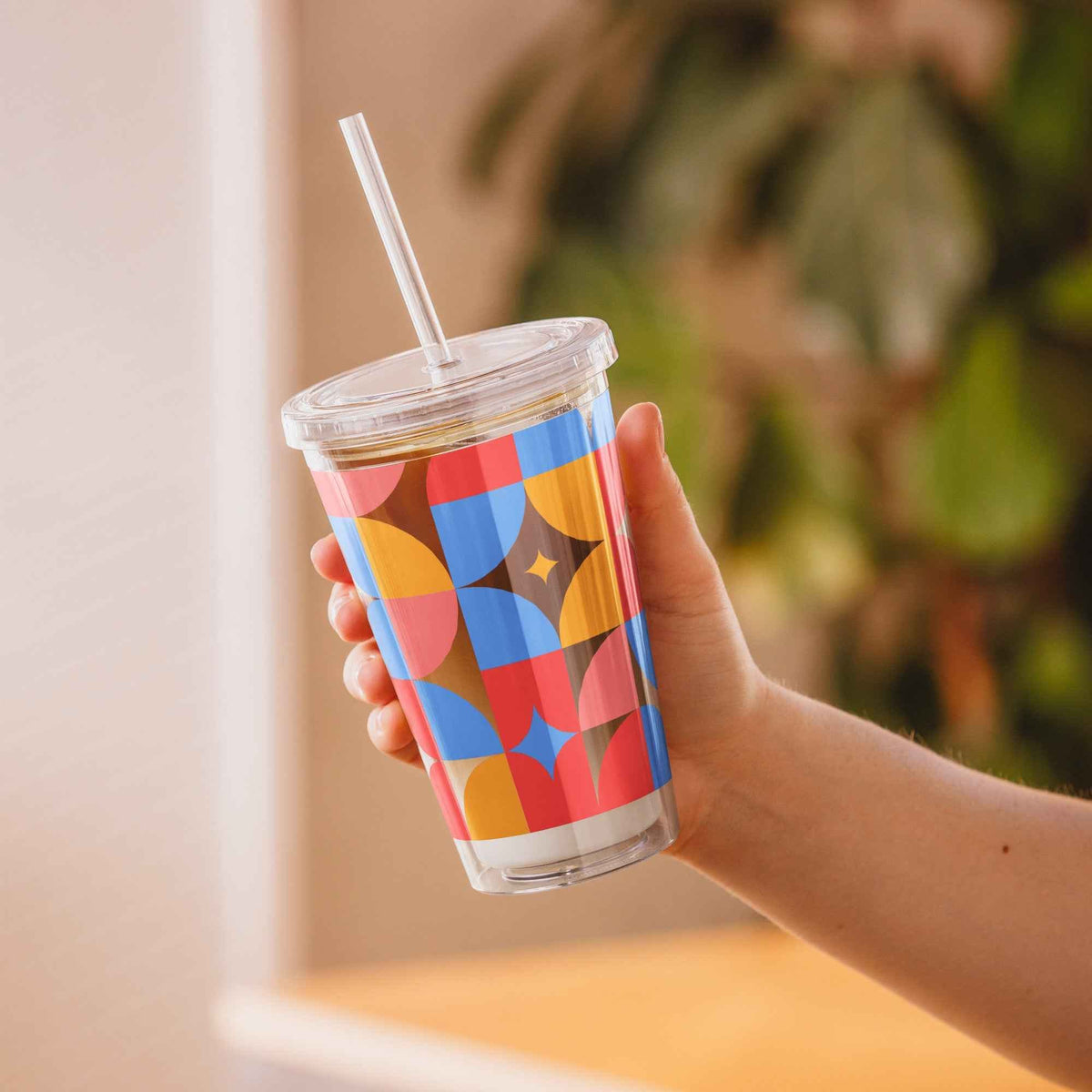 Clear plastic tumbler