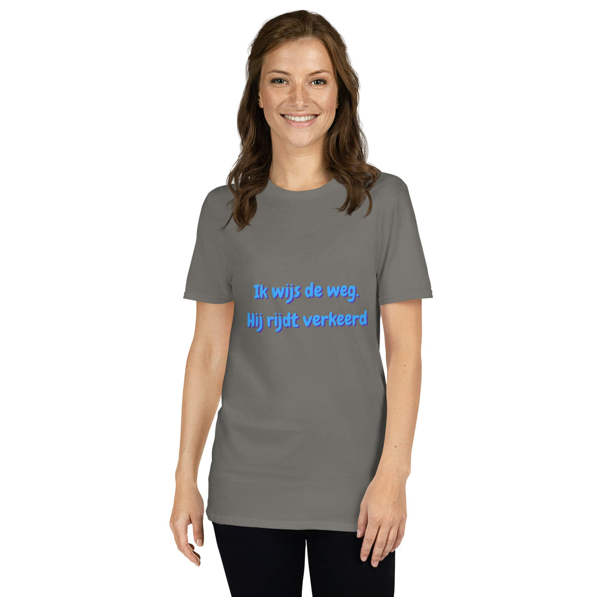 TeBar-design T-SHIRT Dames T-shirt 'Ik wijs de weg, Hij rijdt verkeerd' 4315852_479 Camping T-shirt Dames - Ik wijs de weg, Hij rijdt verkeerd