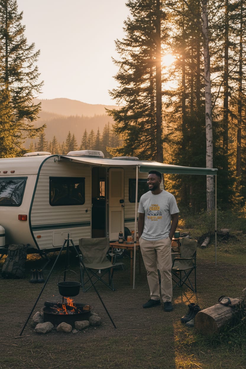 TeBar-design T-Shirt Camping T-Shirt It Feels Good To Get Lost 6250221_503 Camping T-Shirt It Feels Good To Get Lost