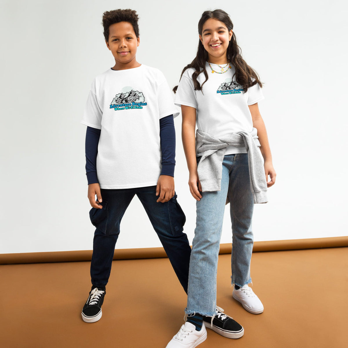 TeBar-design Kids T-Shirt Kids Adventure T-Shirt - Where Adventure Begins Without Wifi 1192598_18725 Kids Camping T-Shirt - Adventure Begins Without Wifi
