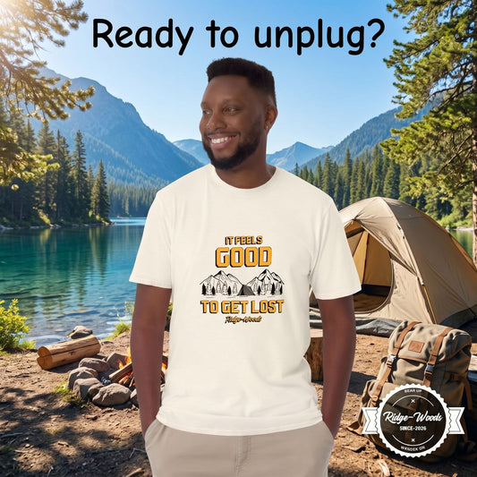 TeBar-design T-Shirt Camping T-Shirt It Feels Good To Get Lost Camping T-Shirt It Feels Good To Get Lost