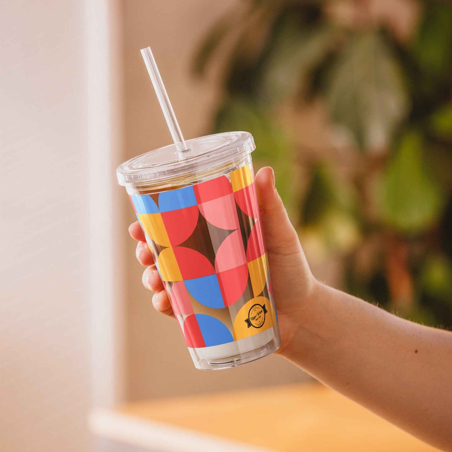 Clear plastic tumbler
