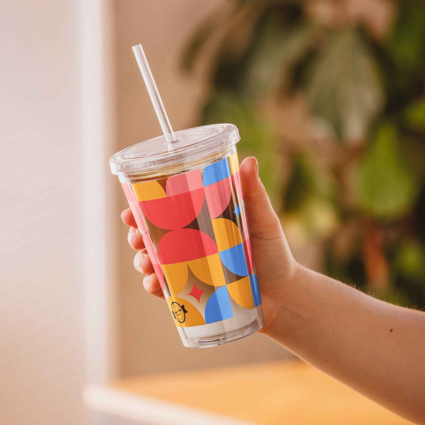 Clear plastic tumbler