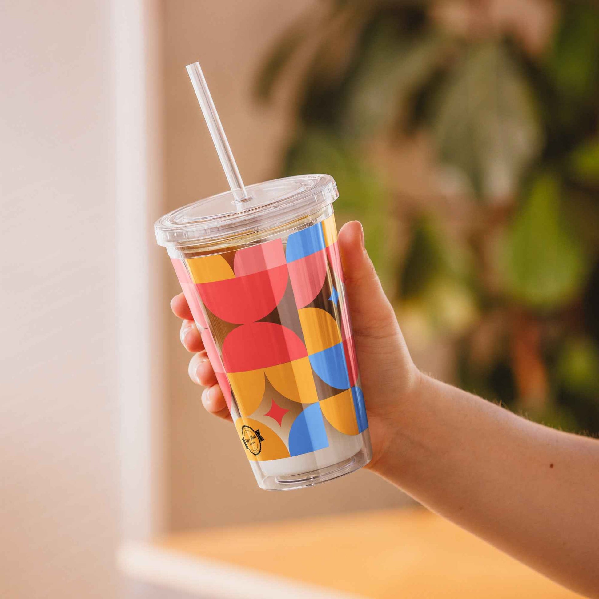 Clear plastic tumbler