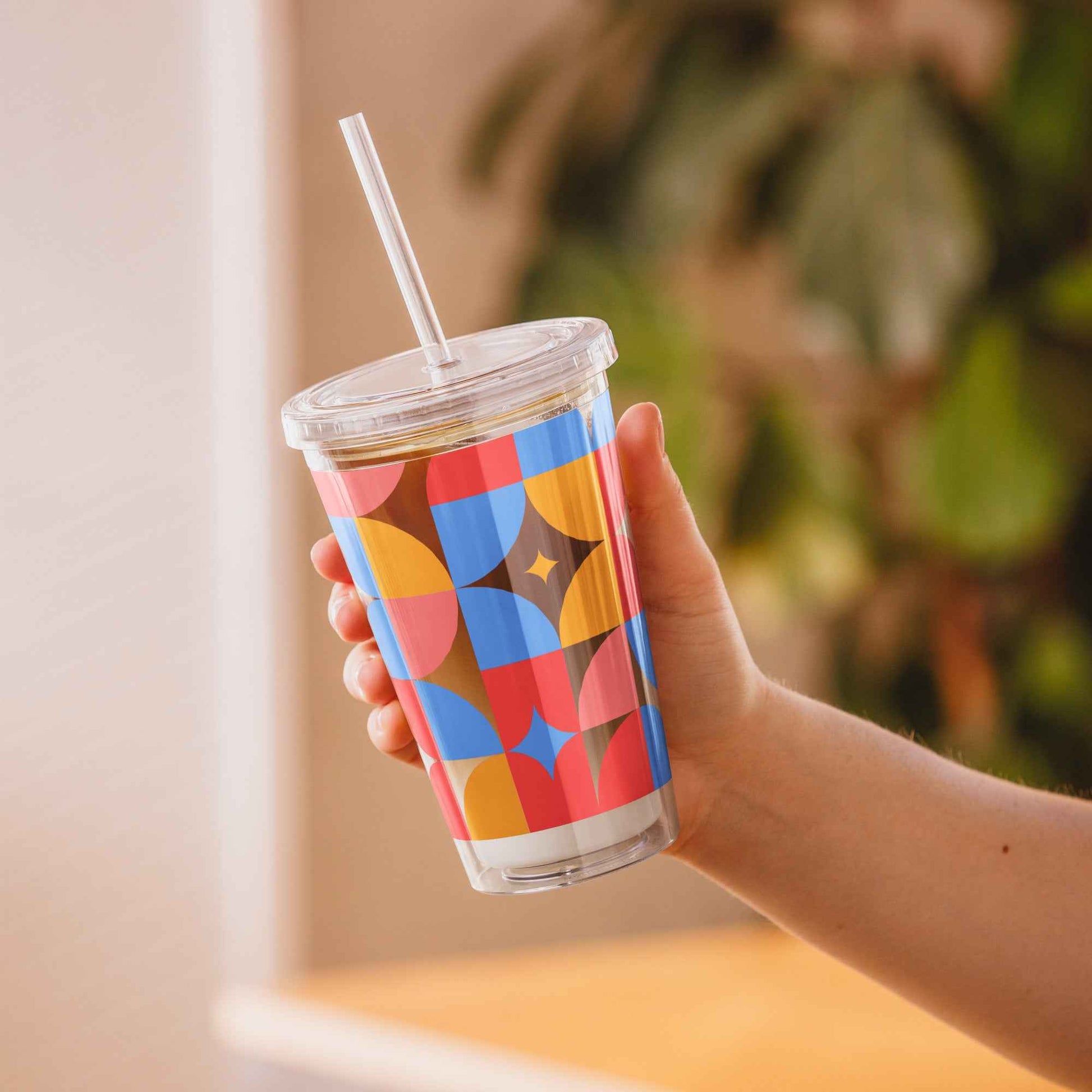 Clear plastic tumbler