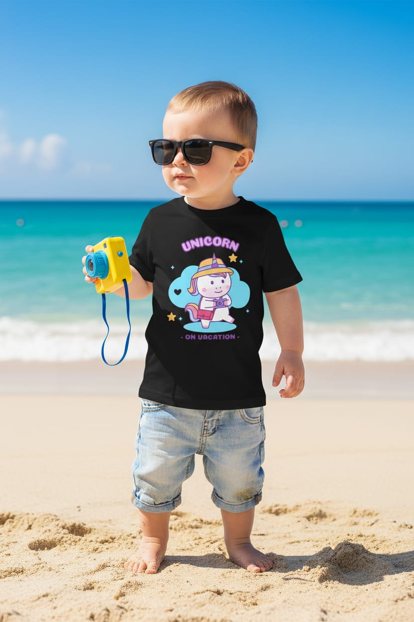 TeBar-design T-SHIRT Toddler Unicorn Vacation T-Shirt 2272484_12610 Toddler Unicorn Vacation T-Shirt | Ridge-Woods
