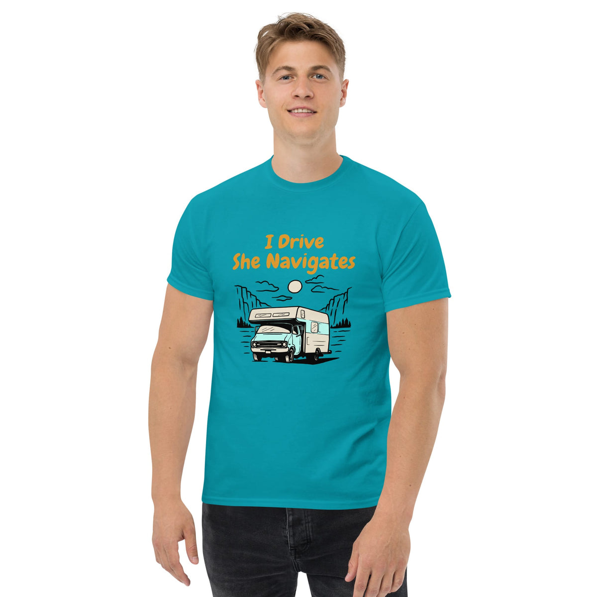 TeBar-design T-SHIRT Vanlife T-Shirt - I Drive, She Navigates Vanlife T-Shirt: I Drive, She Navigates | Ridge-Woods